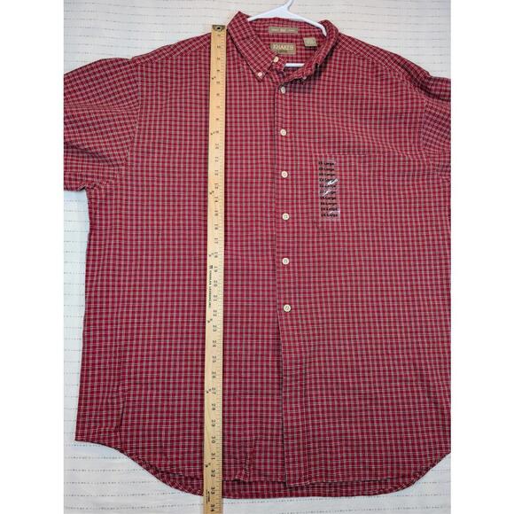 Arrow Khakis Oxford Plaid Button Down Shirt Red Check Mens 2XL Big Tall - Picture 9 of 9